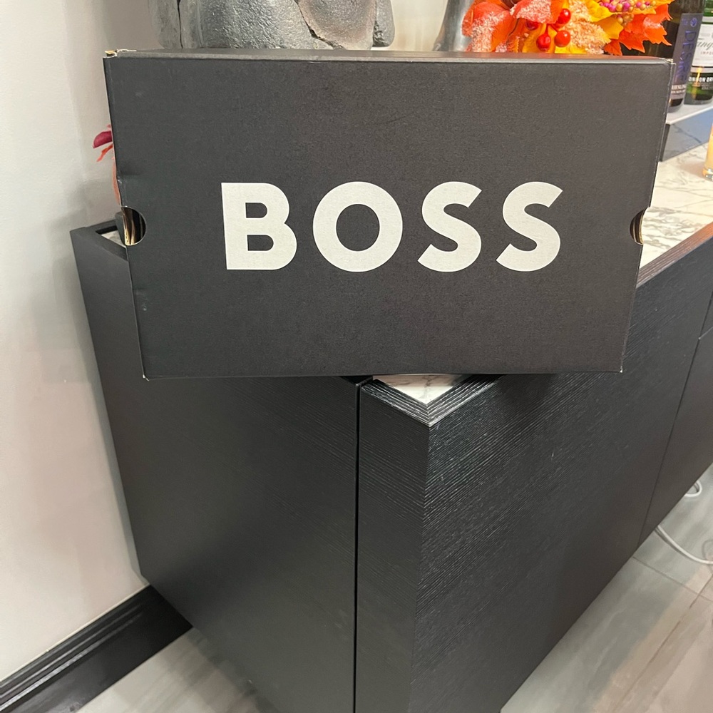 Empty BOSS Hugo Boss Shoe Box Large Black with Original Tissue Paper